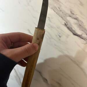 Vintage Japanese Shirasaya Style Tanto Letter Opener with Natural Wood Handle